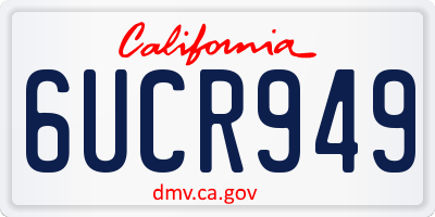 CA license plate 6UCR949