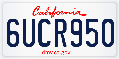 CA license plate 6UCR950