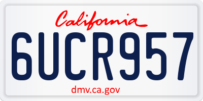 CA license plate 6UCR957