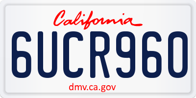 CA license plate 6UCR960