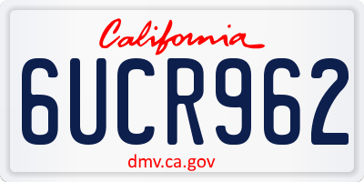 CA license plate 6UCR962