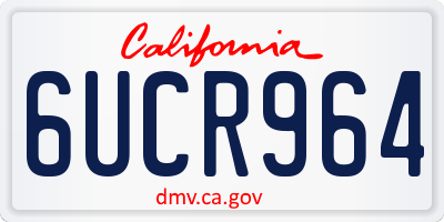 CA license plate 6UCR964