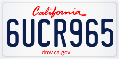 CA license plate 6UCR965