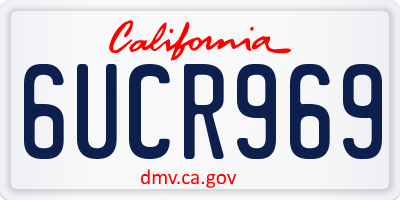CA license plate 6UCR969