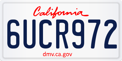 CA license plate 6UCR972