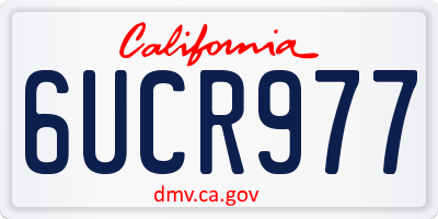 CA license plate 6UCR977