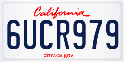 CA license plate 6UCR979