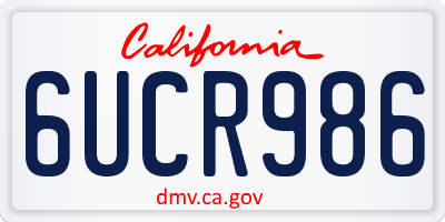 CA license plate 6UCR986