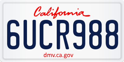 CA license plate 6UCR988