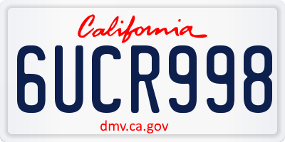 CA license plate 6UCR998