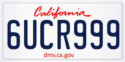 CA license plate 6UCR999
