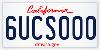 CA license plate 6UCS000