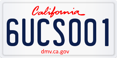 CA license plate 6UCS001