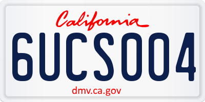 CA license plate 6UCS004