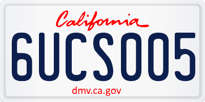 CA license plate 6UCS005