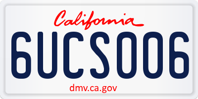 CA license plate 6UCS006