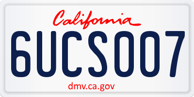 CA license plate 6UCS007