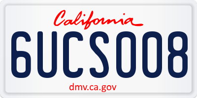 CA license plate 6UCS008