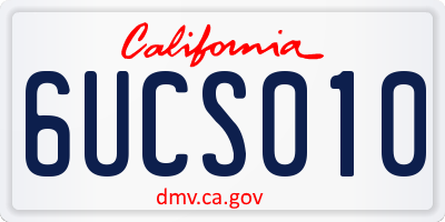 CA license plate 6UCS010