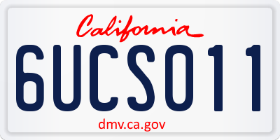 CA license plate 6UCS011