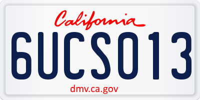 CA license plate 6UCS013