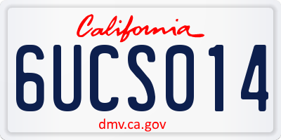 CA license plate 6UCS014
