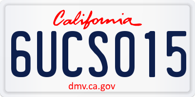 CA license plate 6UCS015