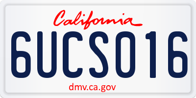 CA license plate 6UCS016