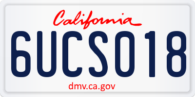 CA license plate 6UCS018