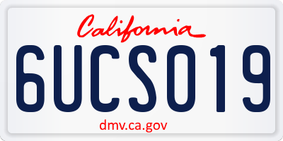 CA license plate 6UCS019