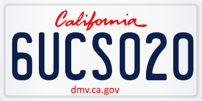 CA license plate 6UCS020