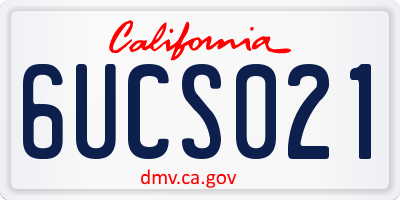 CA license plate 6UCS021
