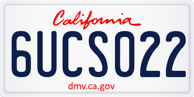 CA license plate 6UCS022