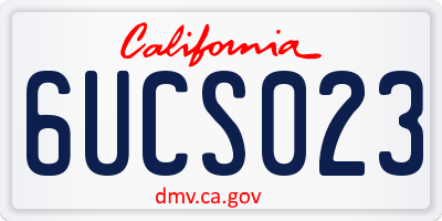 CA license plate 6UCS023