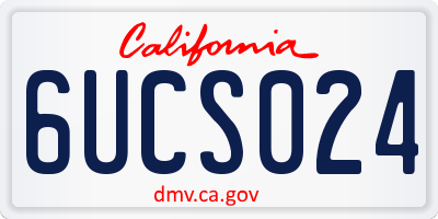 CA license plate 6UCS024
