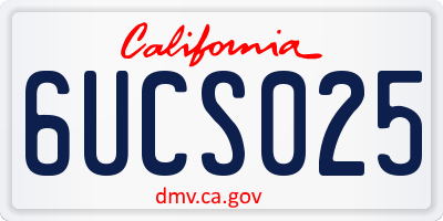 CA license plate 6UCS025