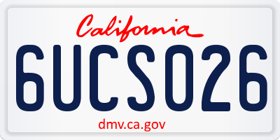 CA license plate 6UCS026