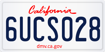 CA license plate 6UCS028