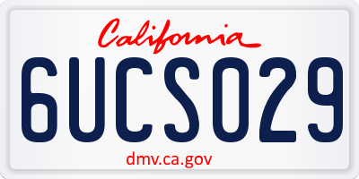 CA license plate 6UCS029