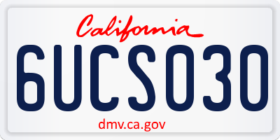 CA license plate 6UCS030