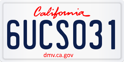 CA license plate 6UCS031