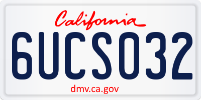 CA license plate 6UCS032