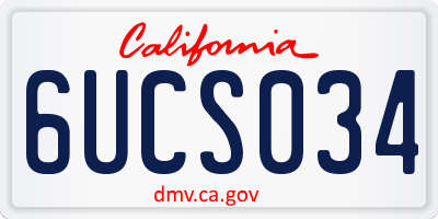 CA license plate 6UCS034