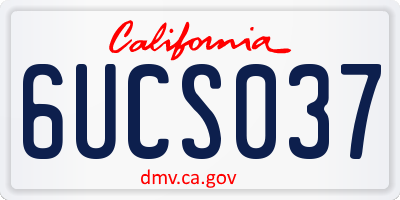 CA license plate 6UCS037