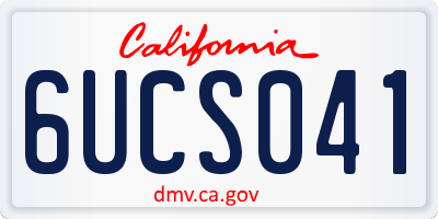 CA license plate 6UCS041