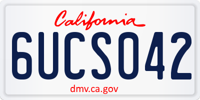 CA license plate 6UCS042