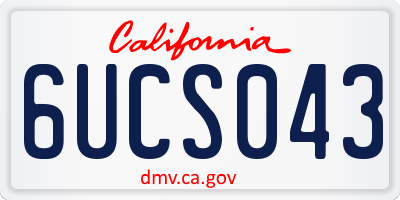 CA license plate 6UCS043
