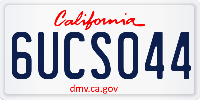 CA license plate 6UCS044