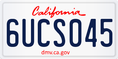 CA license plate 6UCS045