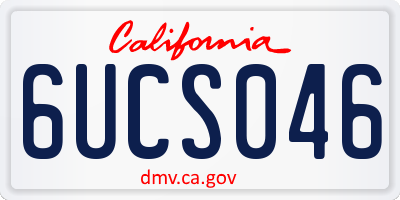 CA license plate 6UCS046